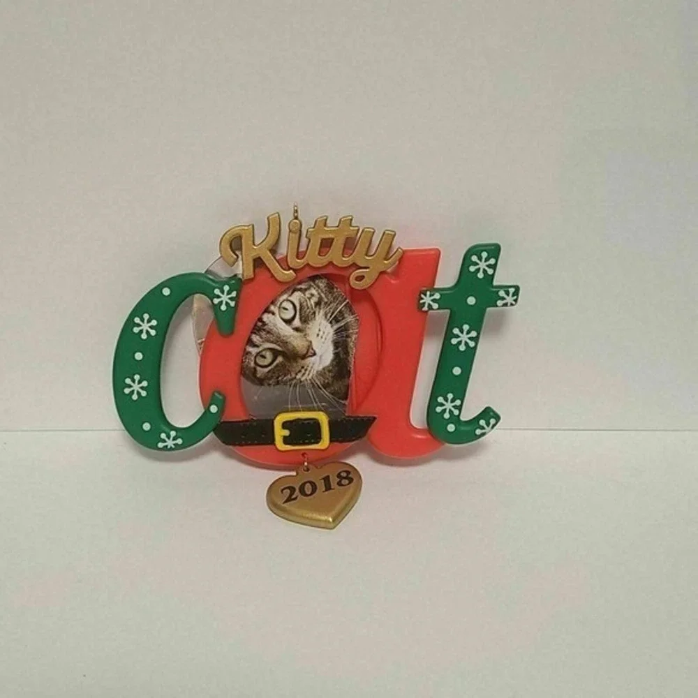 Hallmark Keepsake Kitty Cat Christmas Tree Photo Holder Ornament 2018‎ Picture